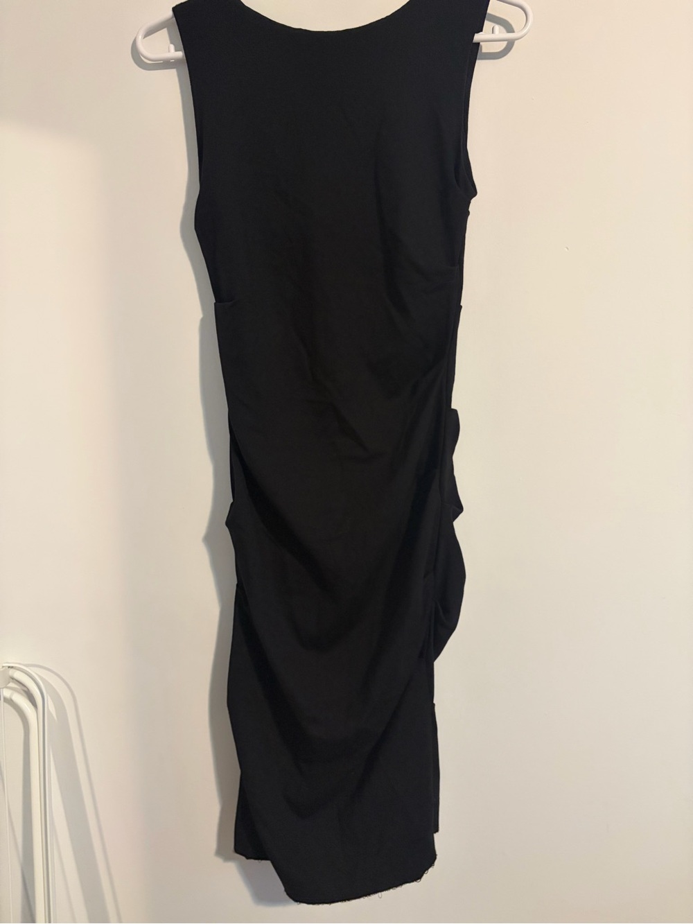 Classic Black Sleeveless Ruched Women’s Dress